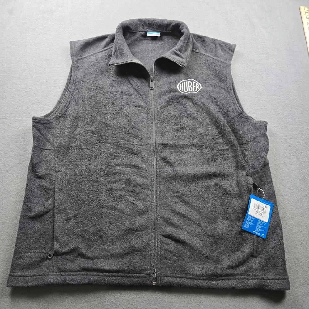 Columbia Steens Mountain Fleece‎ Vest Mens XL Charcoal Gray HUBER full zip